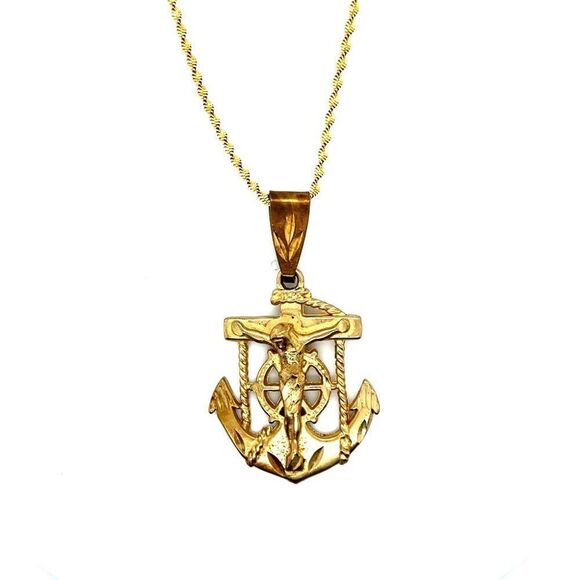 Anchor Design Unisex Pendant Necklace - Picture 1 of 9